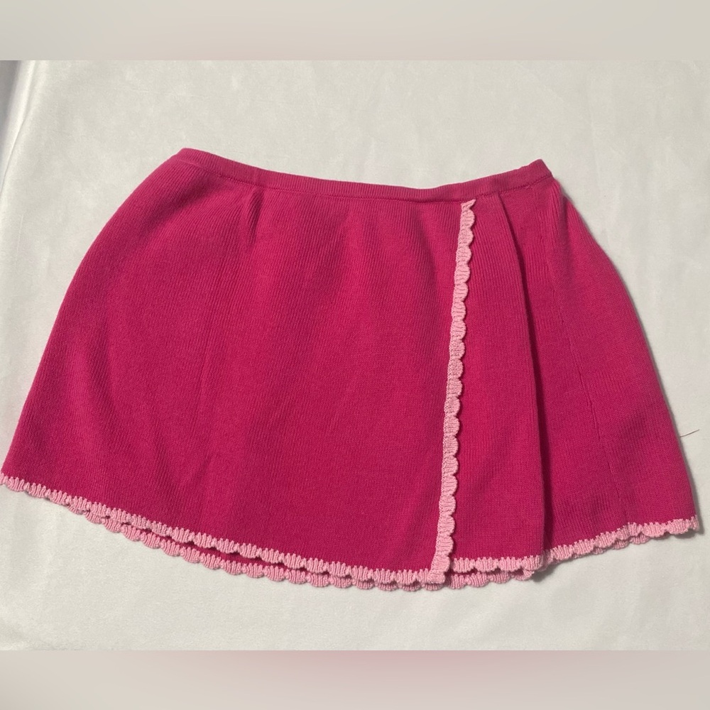 Lilly Pulitzer Dark Pink Cotton Knit Wrap Skirt Size 5 (Girls)